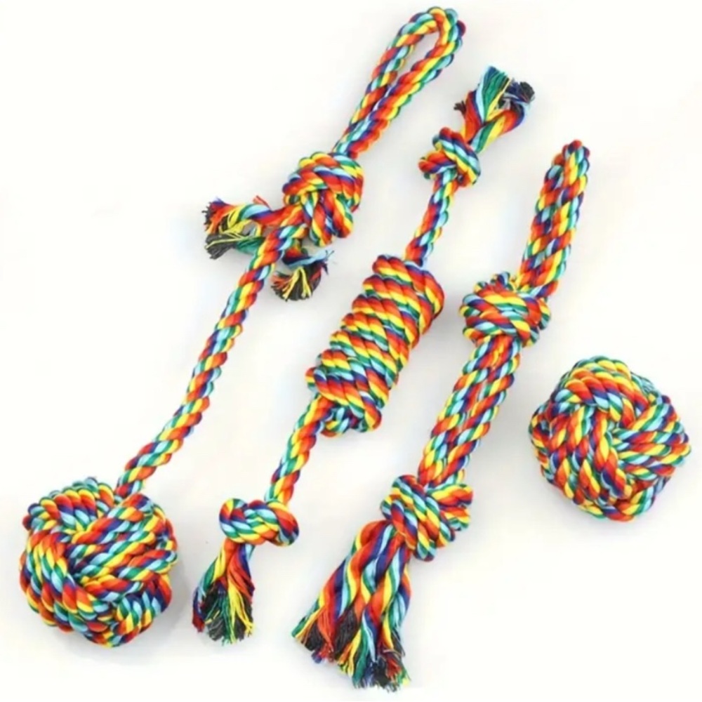 Colorful Rope Dog Toys Set
